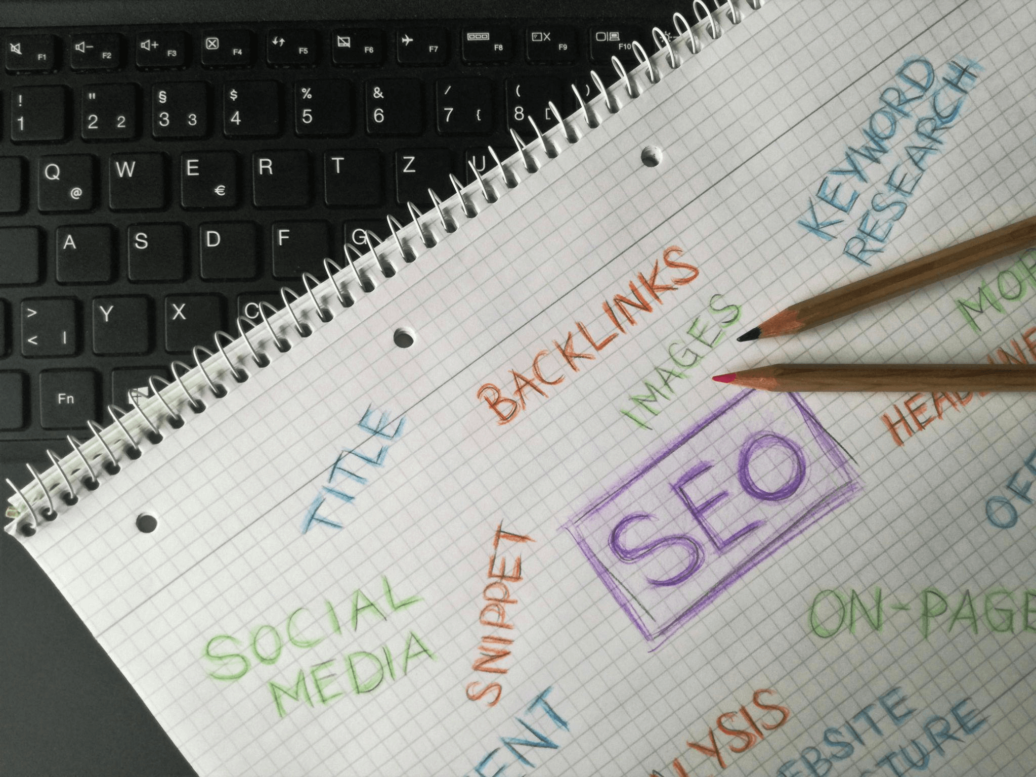 A visual description of SEO strategies on a piece of paper