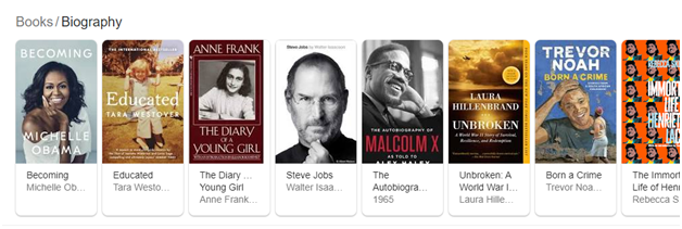 Google Book Biography section