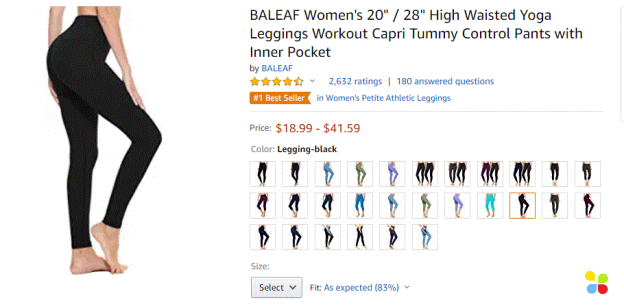 A Product Description For High-Waisted Yoga Pants on Amazon