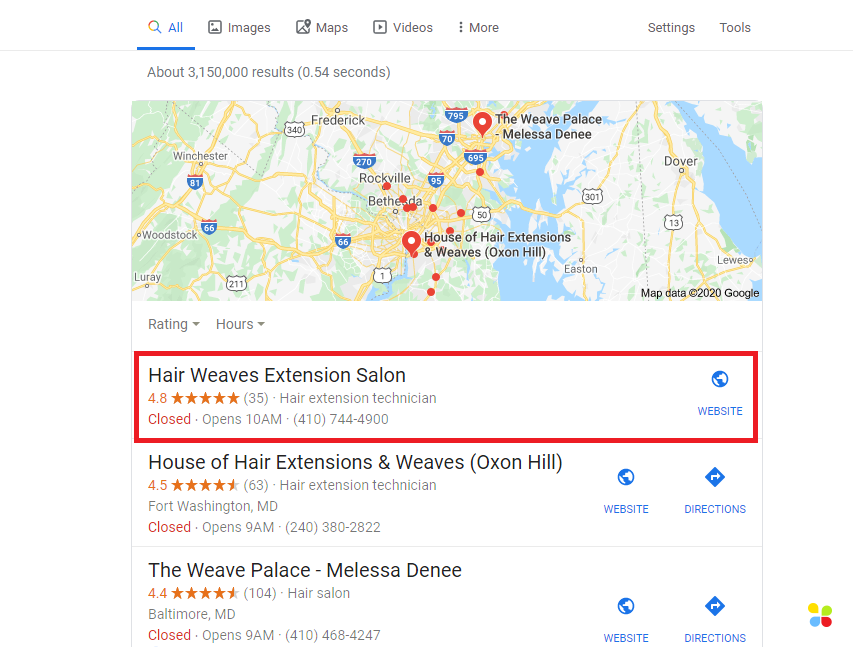 Specific Location Result Page