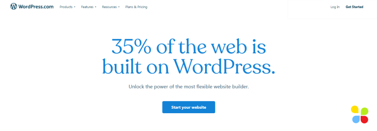 Hero of the WordPress homepage